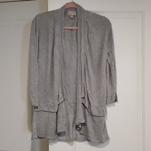 Joan Vass Tiered Open Front Cardigan